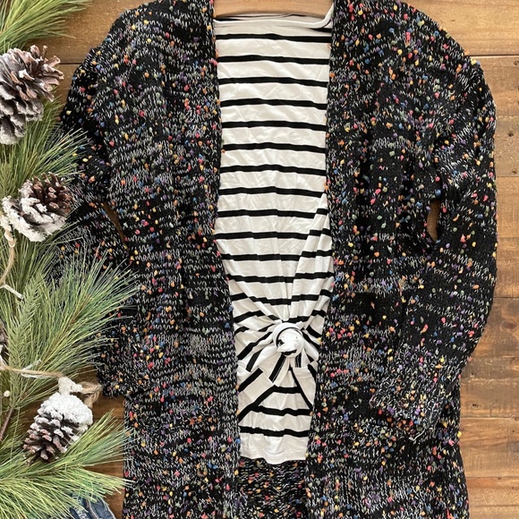Blakeley Sweaters - Black Miley Dot Cardigan by Blakeley-Plus One Size